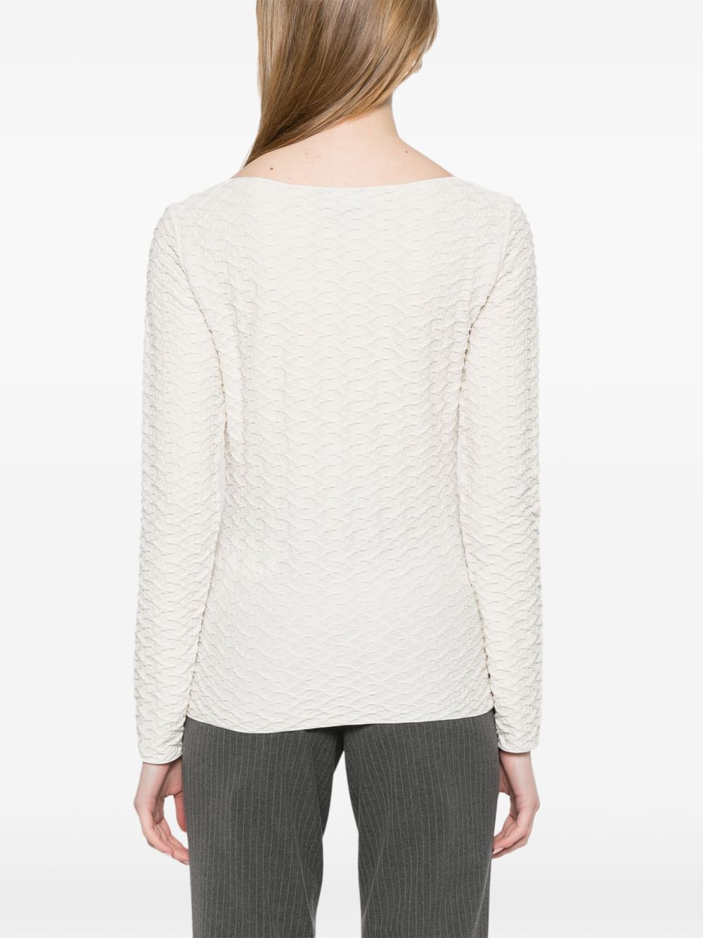 Jacquard boat-neck top