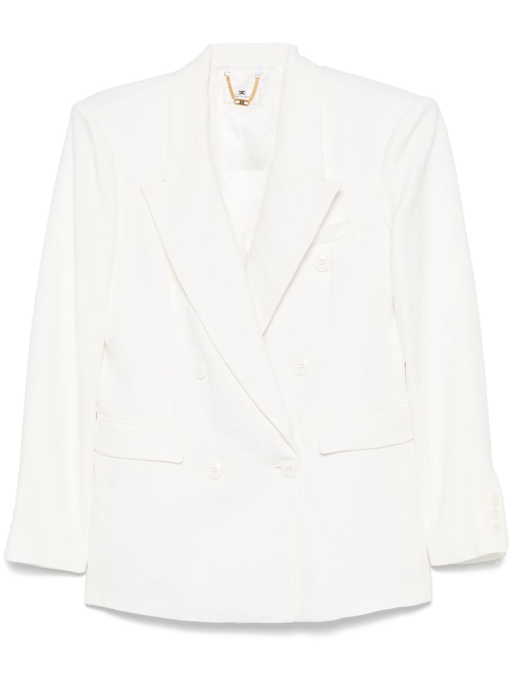 Linen blend double-breasted jacket