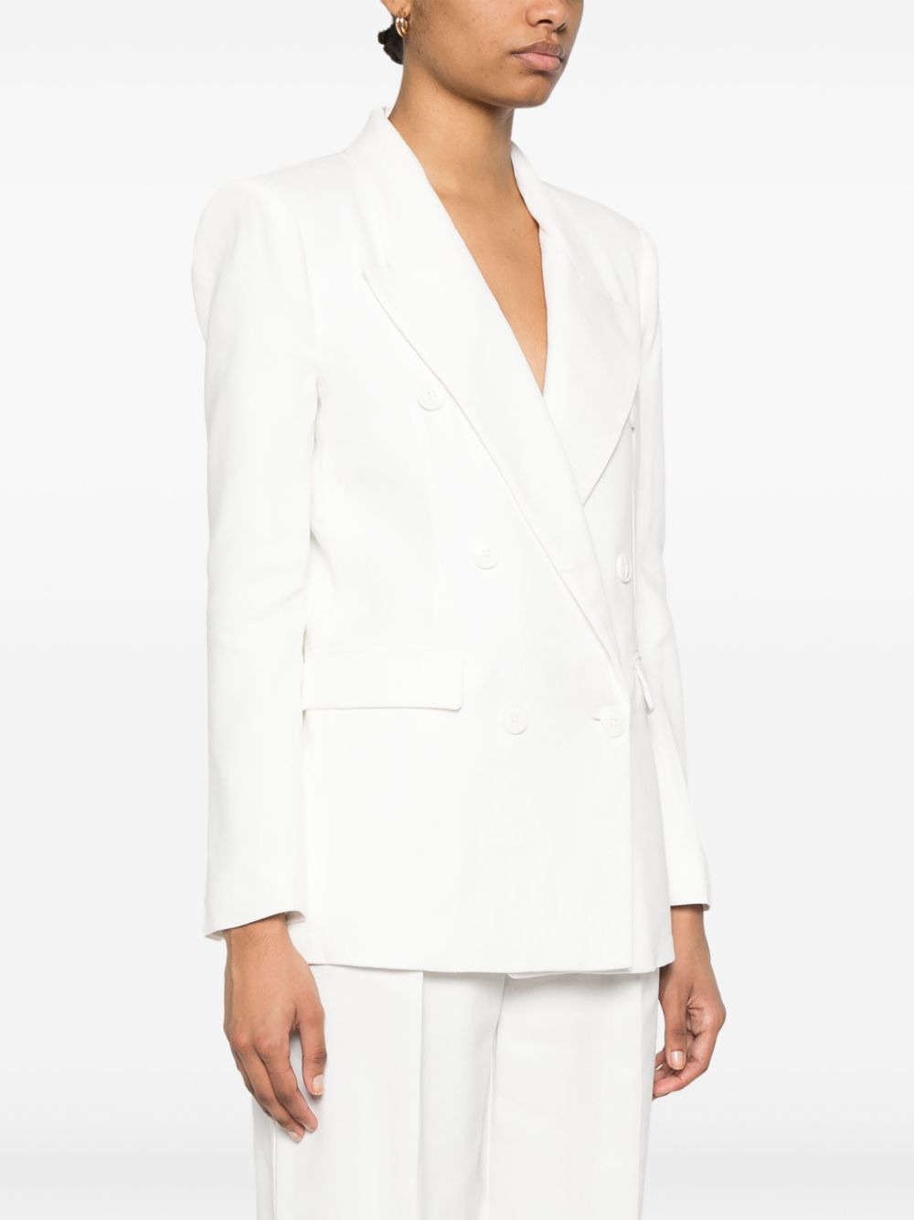 Linen blend double-breasted jacket