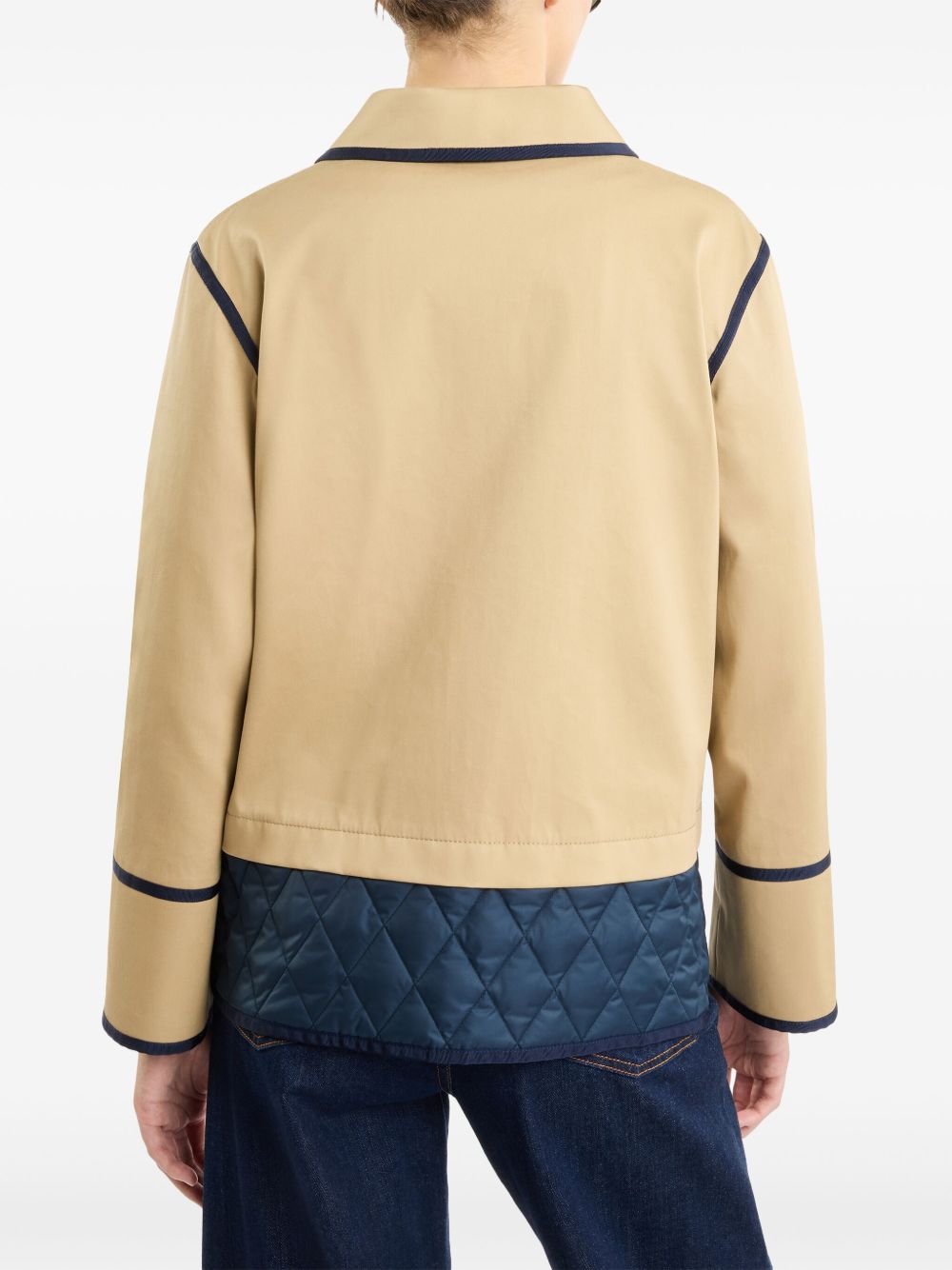 Stretch gabardine caban jacket