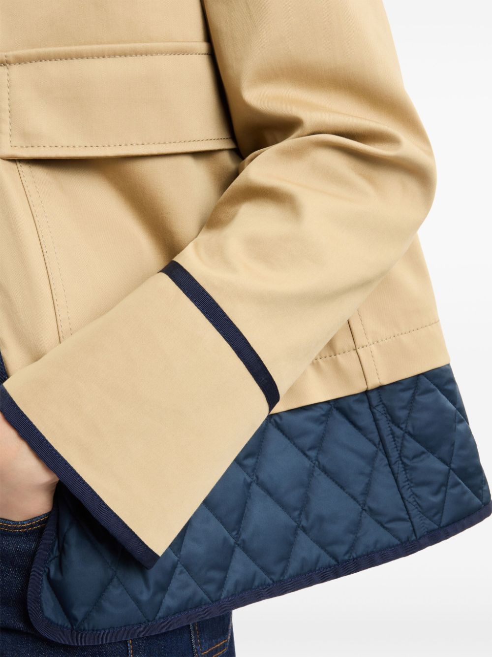 Stretch gabardine caban jacket