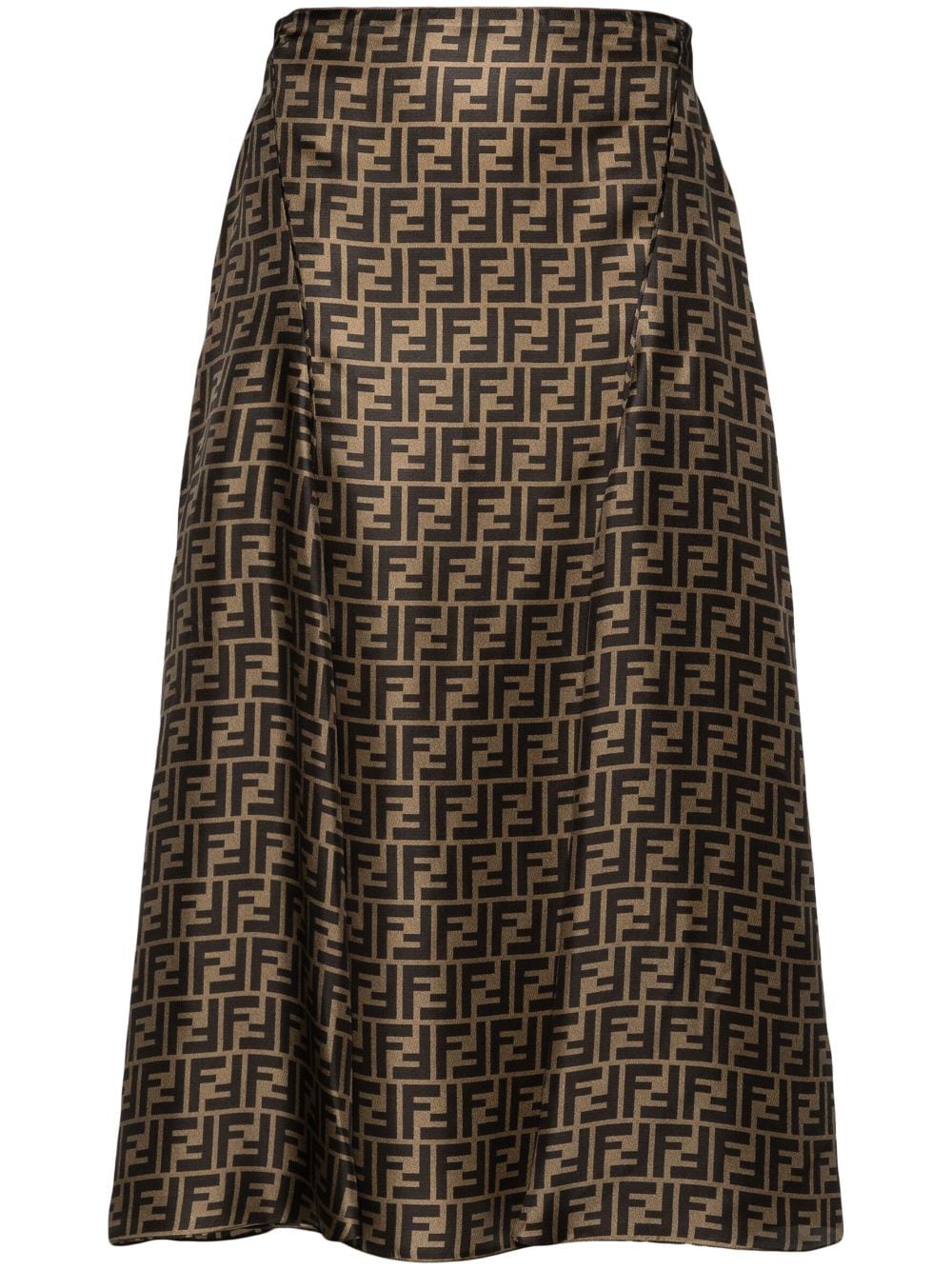 Ff silk midi skirt