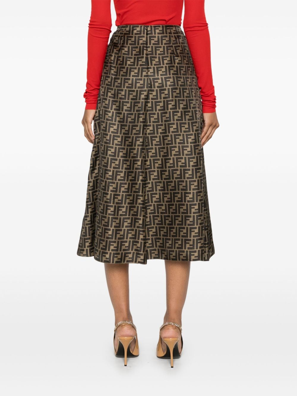 Ff silk midi skirt