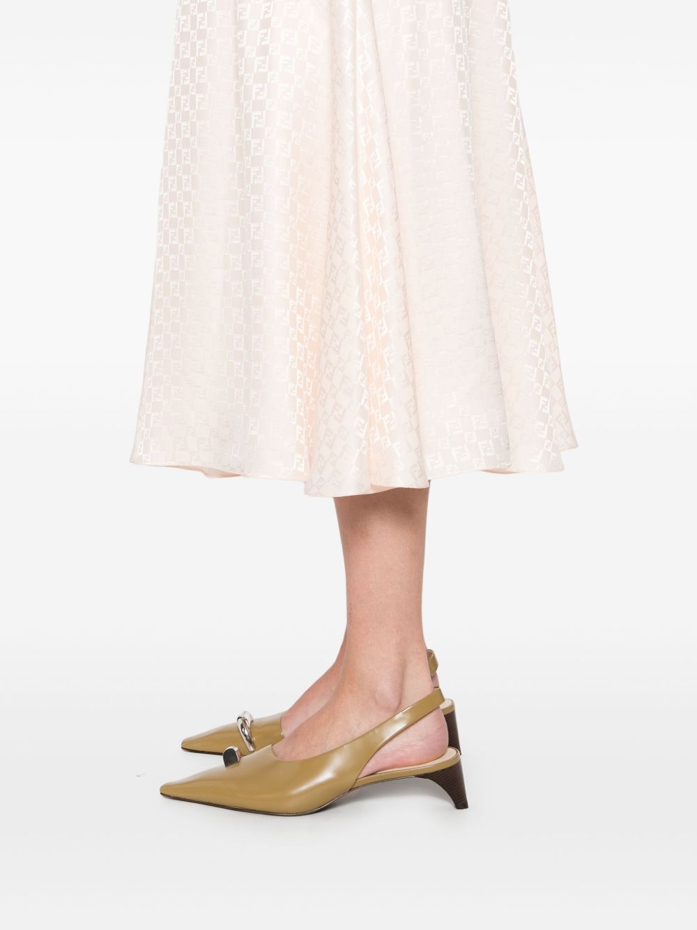 Ff silk midi skirt