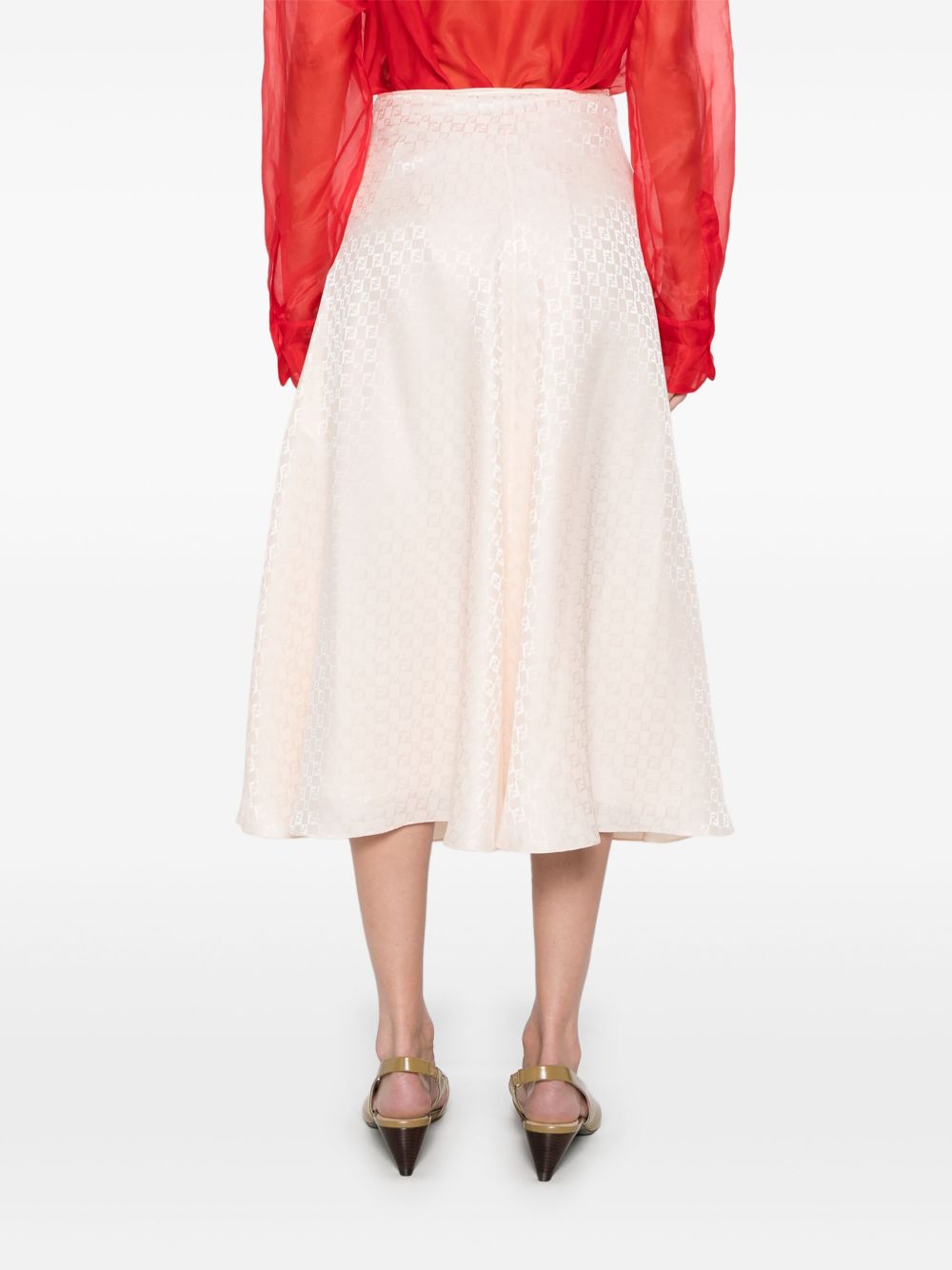 Ff silk midi skirt