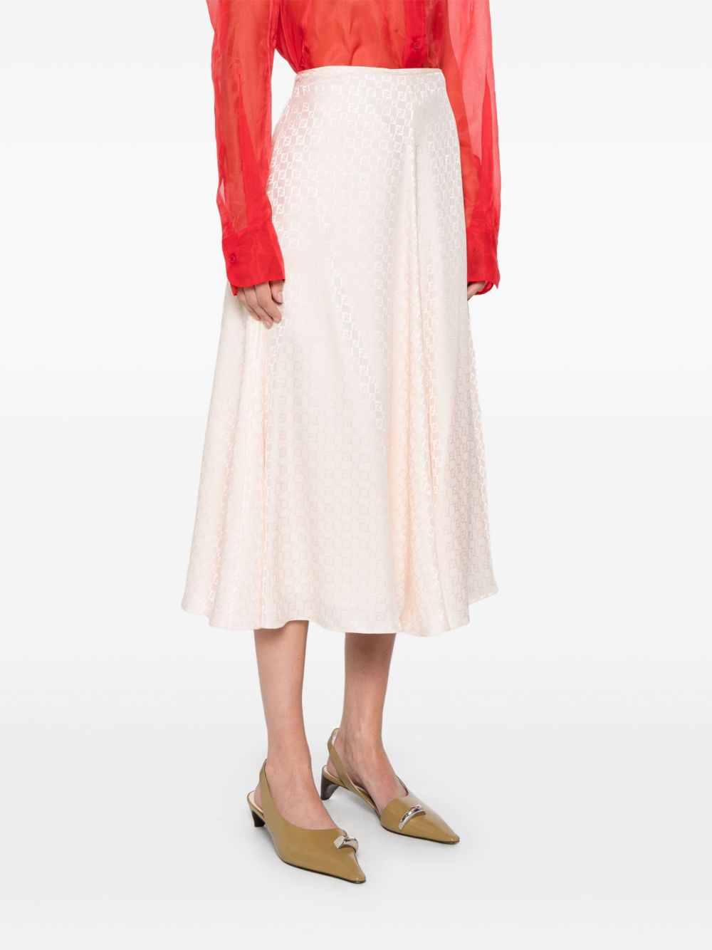 Ff silk midi skirt