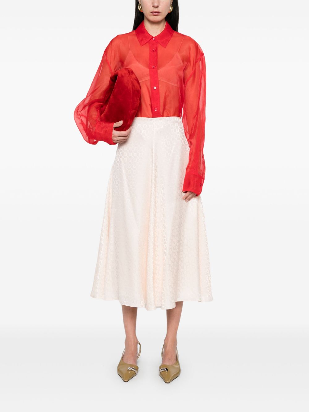 Ff silk midi skirt