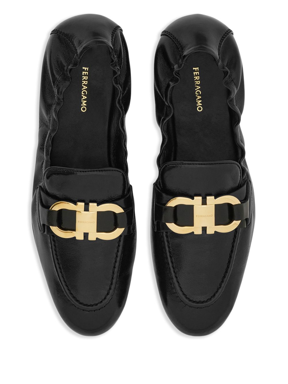 Gancini leather loafers
