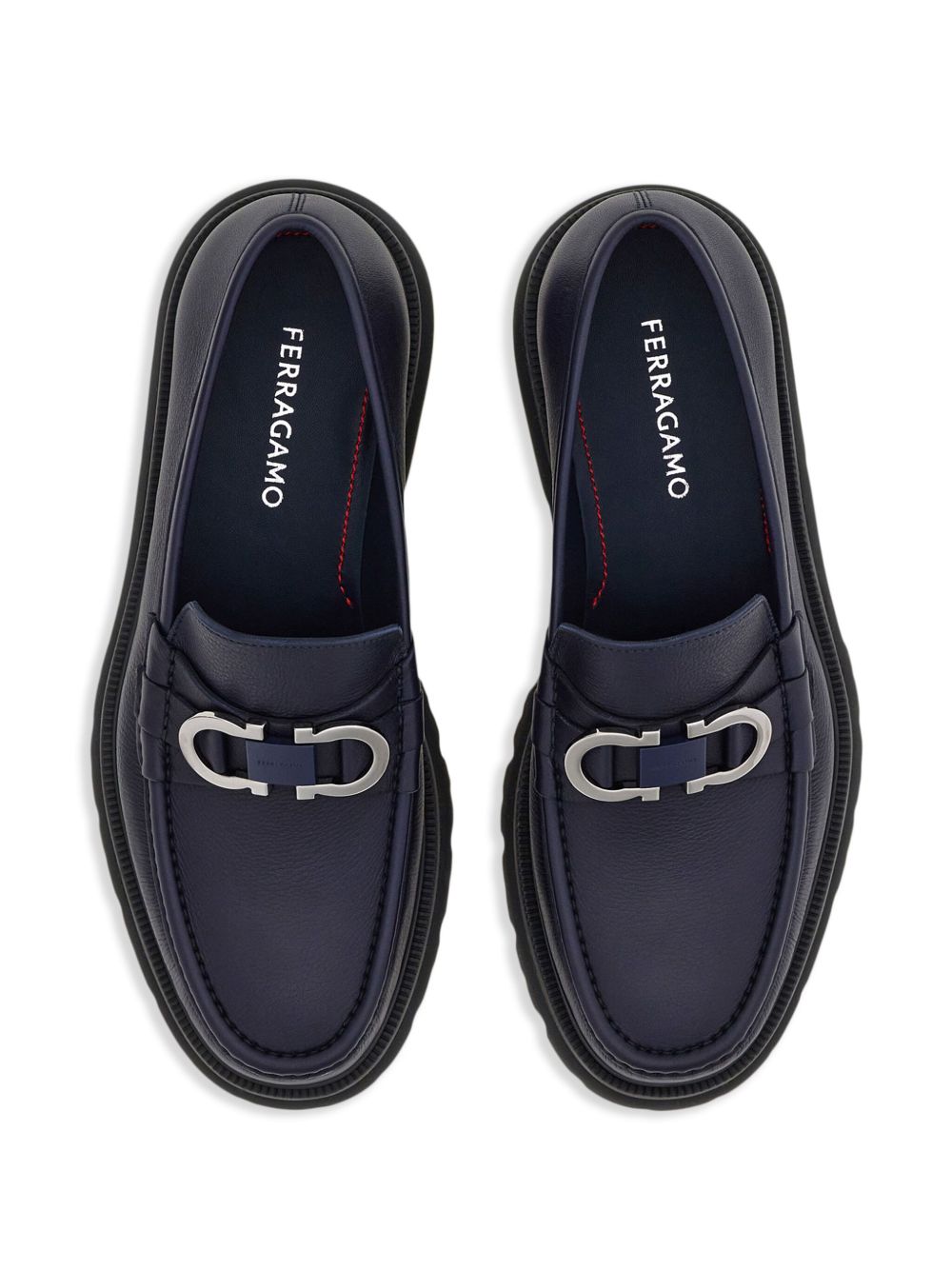 Gancini leather loafers