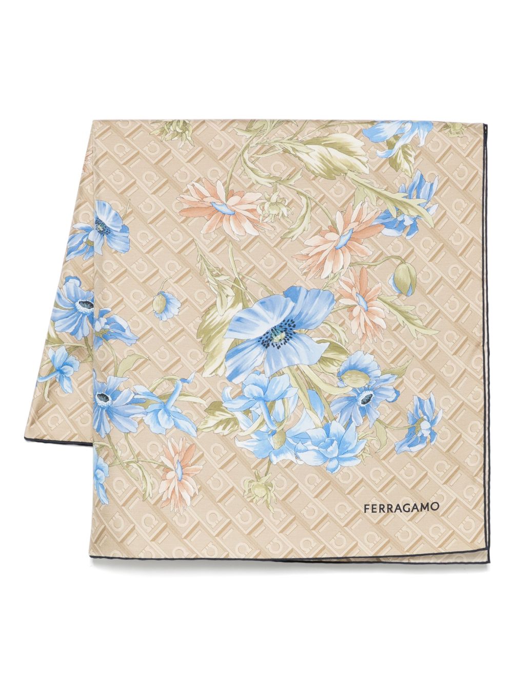 Printed silk foulard