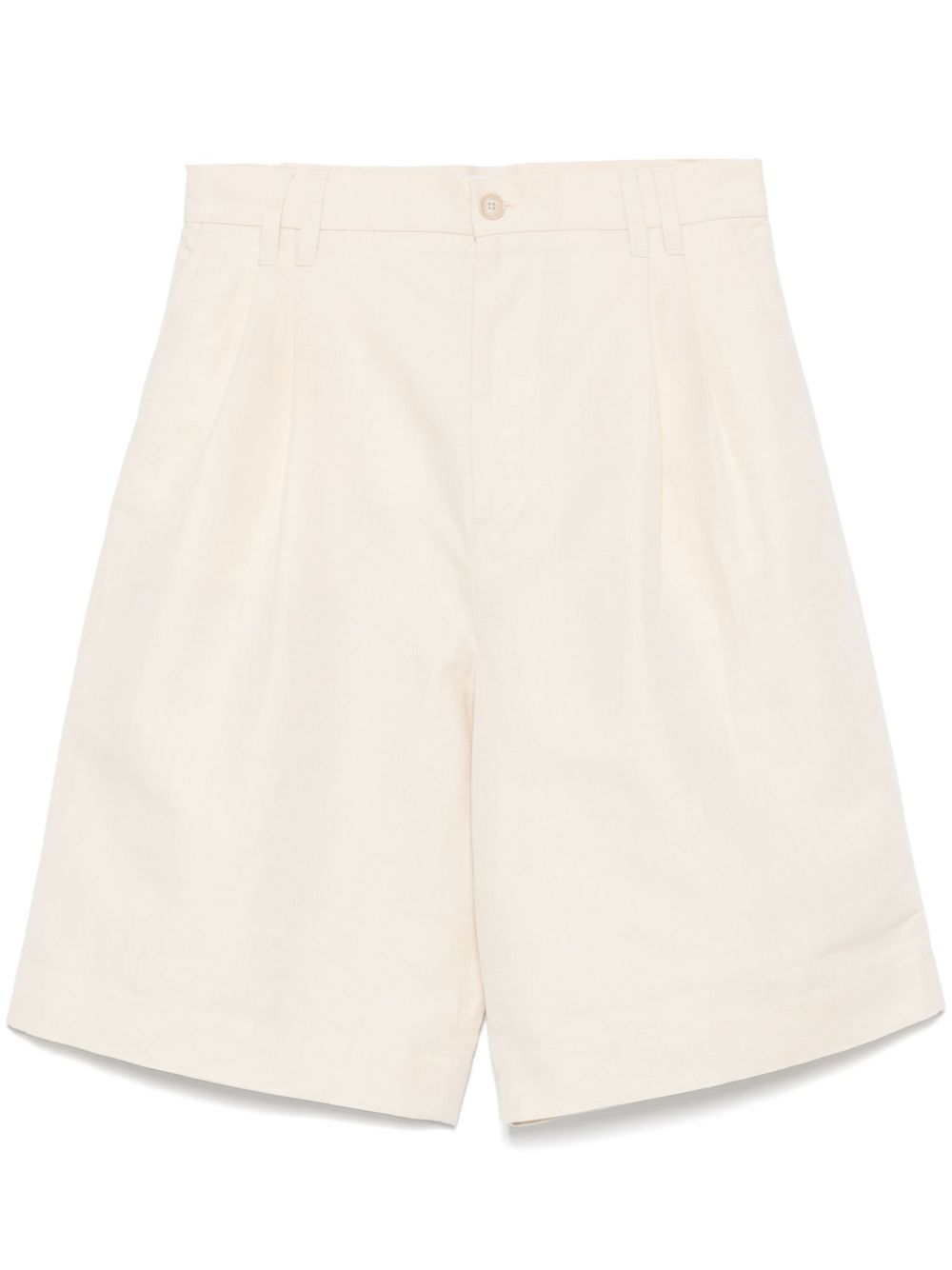 Linen and cotton blend shorts