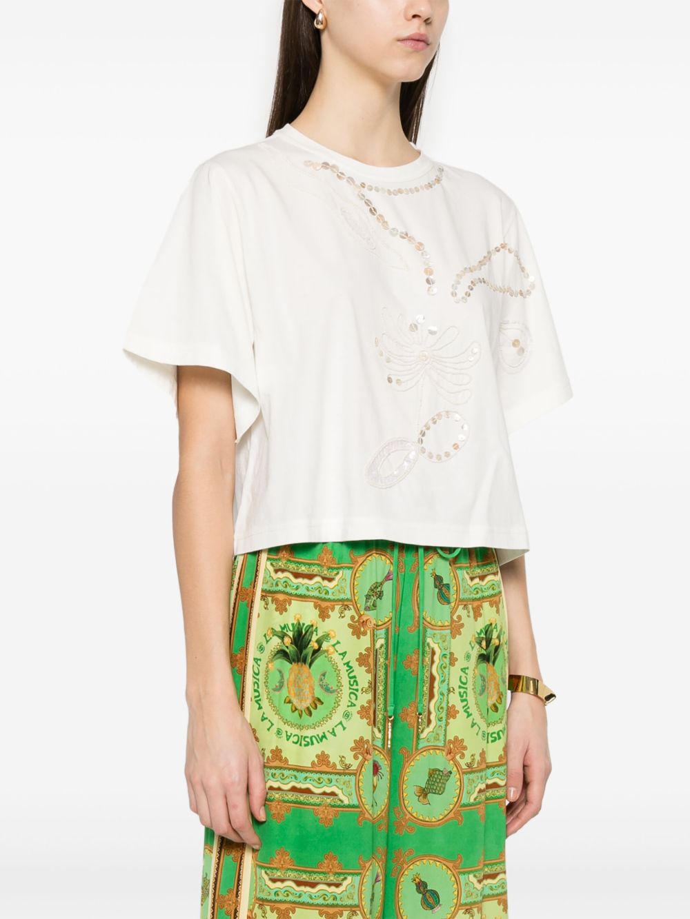 Embroidered cotton t-shirt