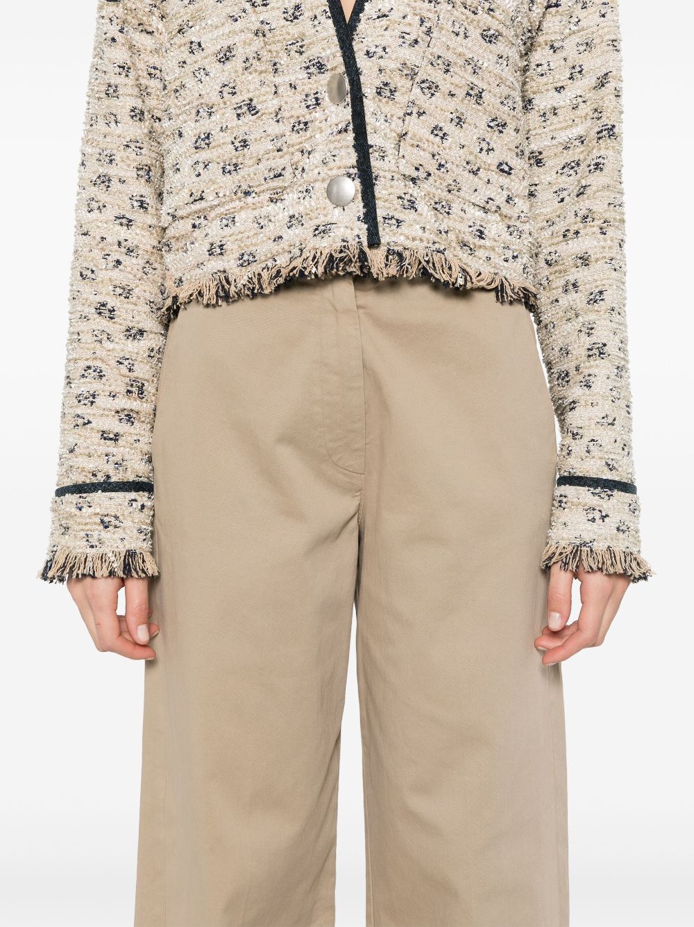 Cotton high-waisted trousers