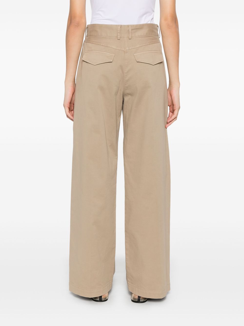 Cotton high-waisted trousers