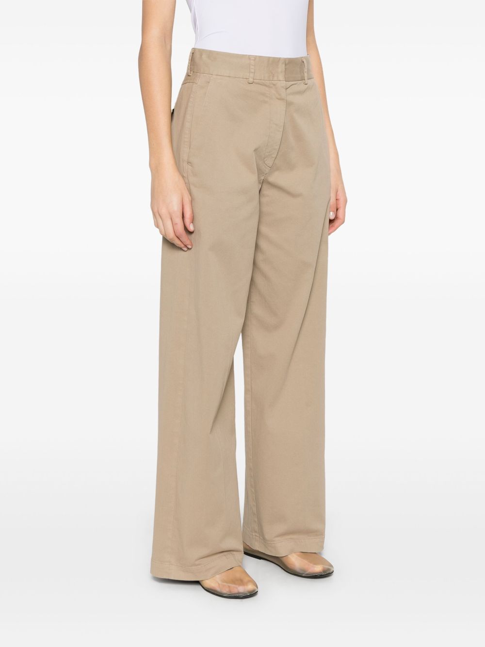 Cotton high-waisted trousers