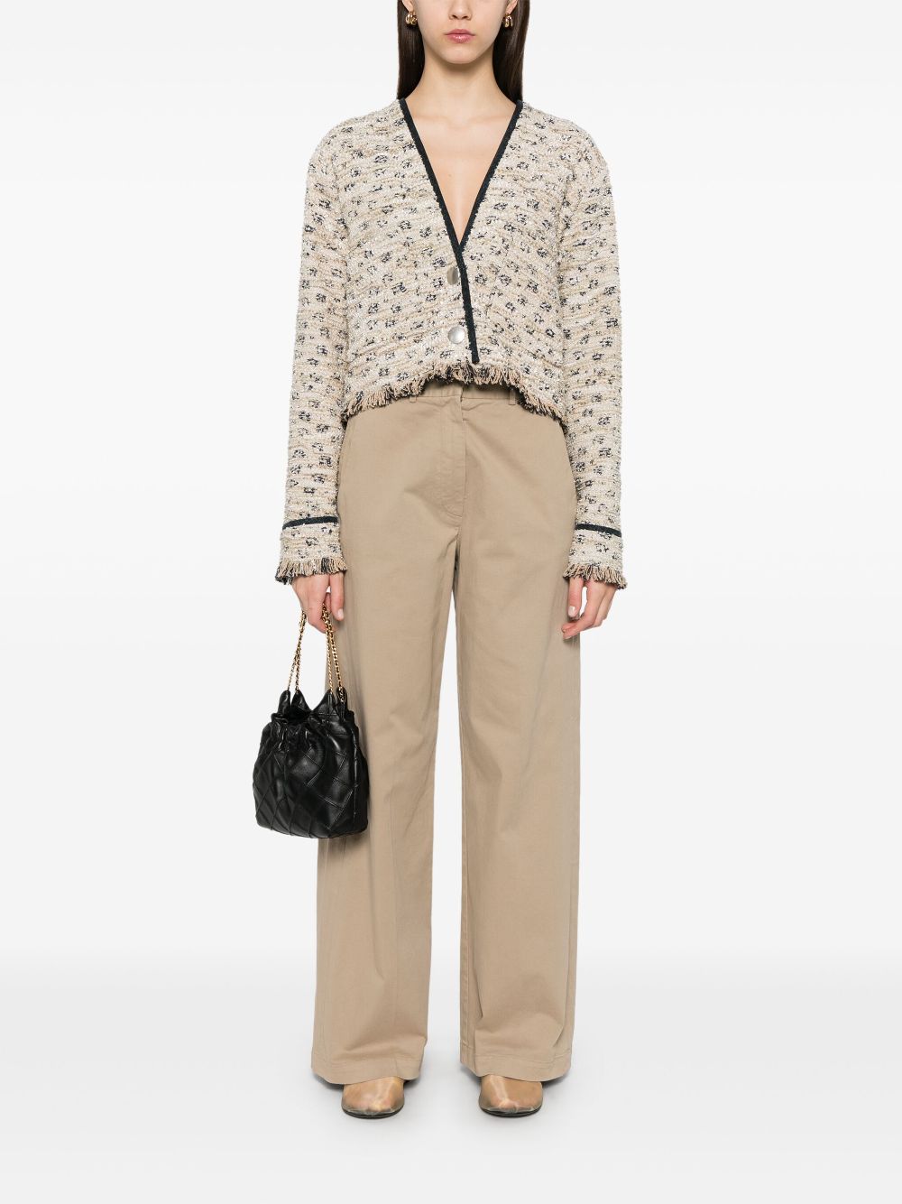 Cotton high-waisted trousers