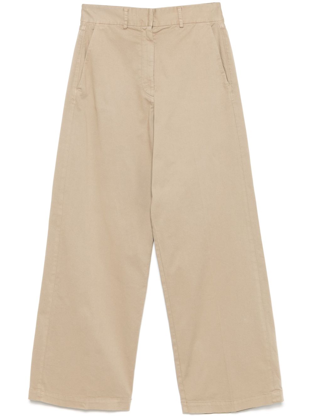 Cotton high-waisted trousers