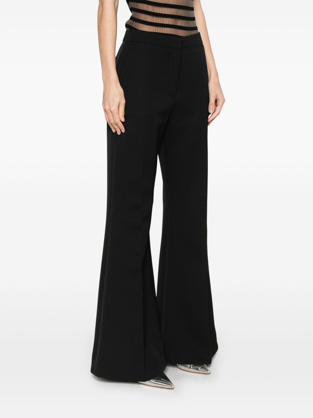 Wool flared trousers