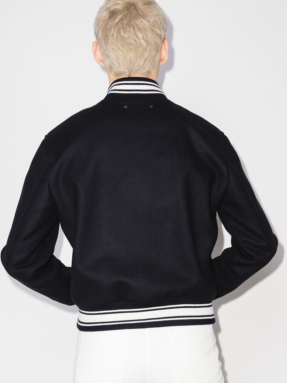 Logo wool bomber jacket