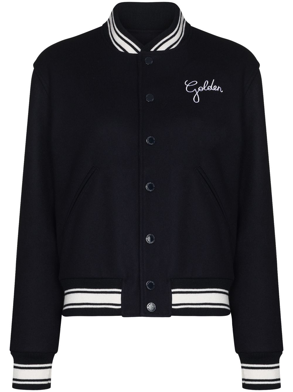 Logo wool bomber jacket