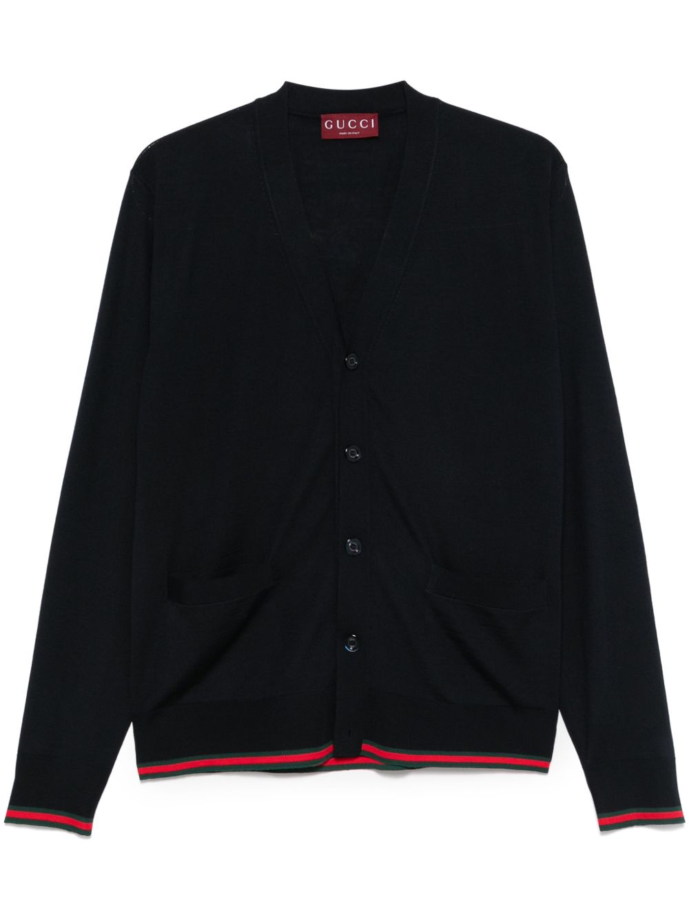 Web detail wool cardigan