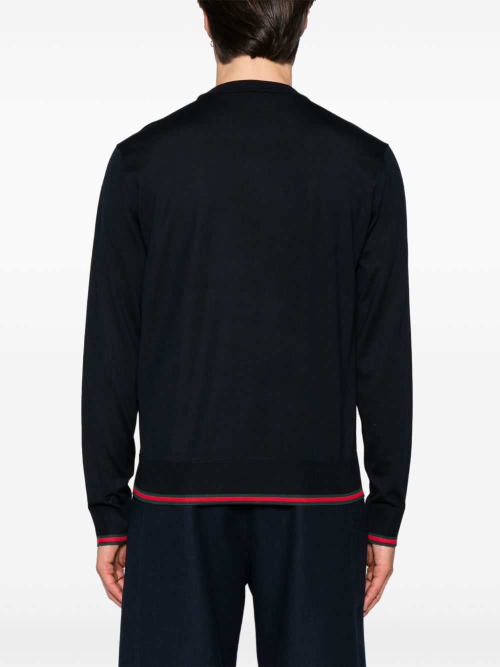 Web detail wool sweater