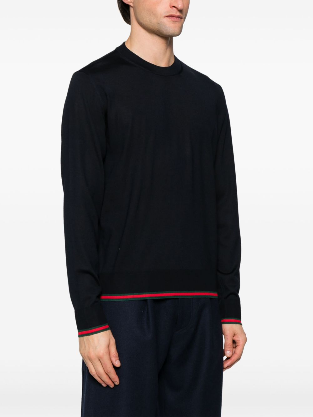 Web detail wool sweater