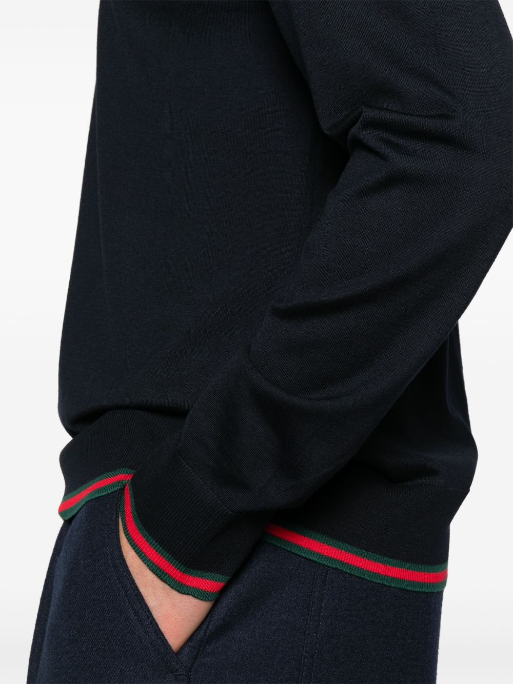 Web detail wool sweater