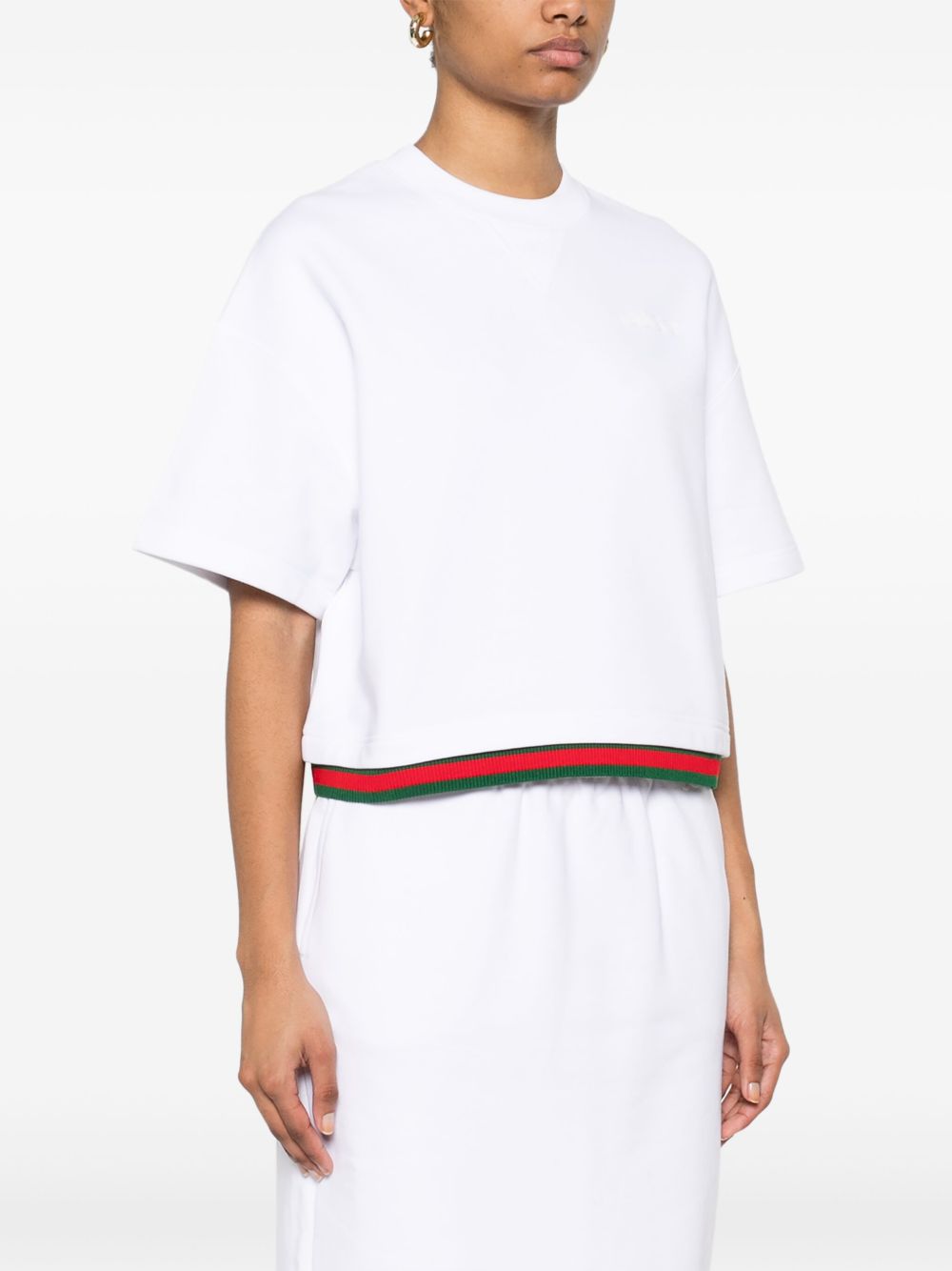 Web detail cotton t-shirt