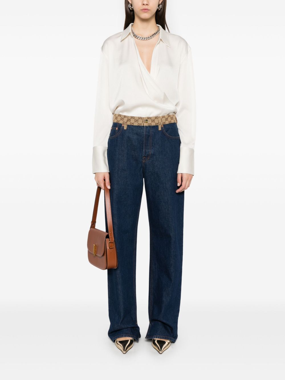 Gg detail boyfriend denim jeans