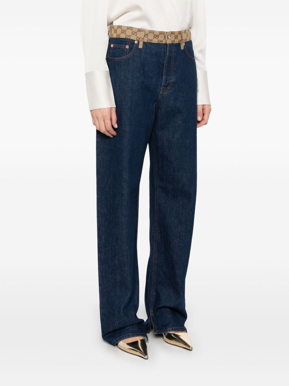 Gg detail boyfriend denim jeans