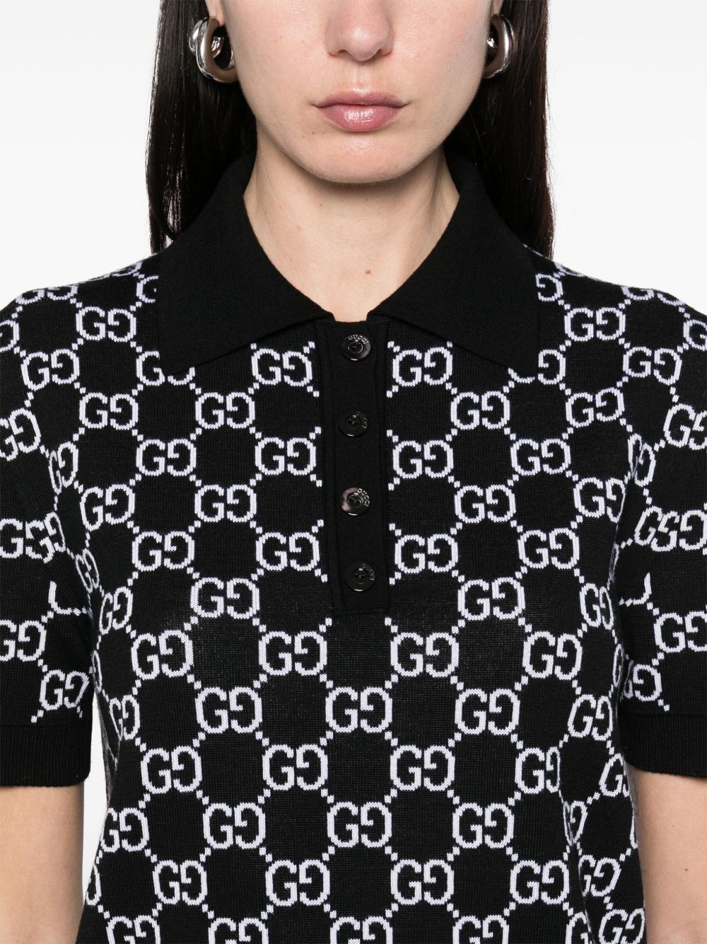 Gg supreme wool polo shirt