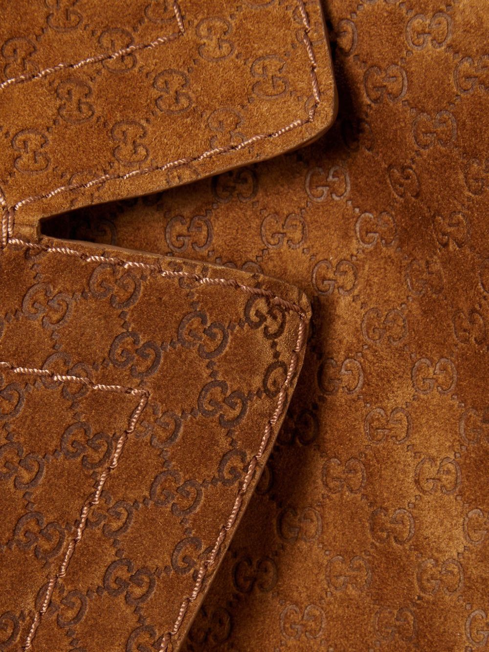 Suede leather double-breasted jacket
