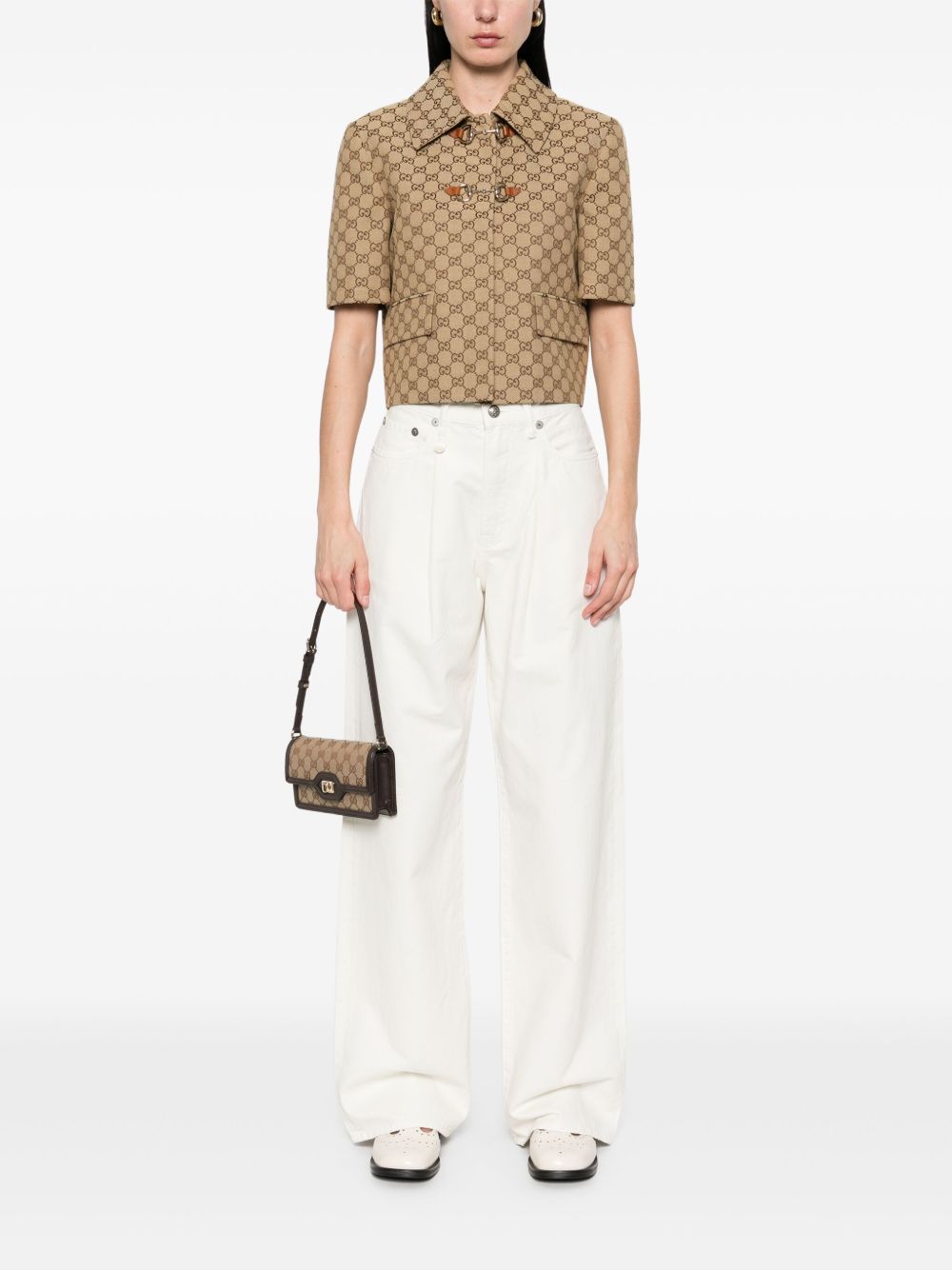 Gg supreme cropped jacket