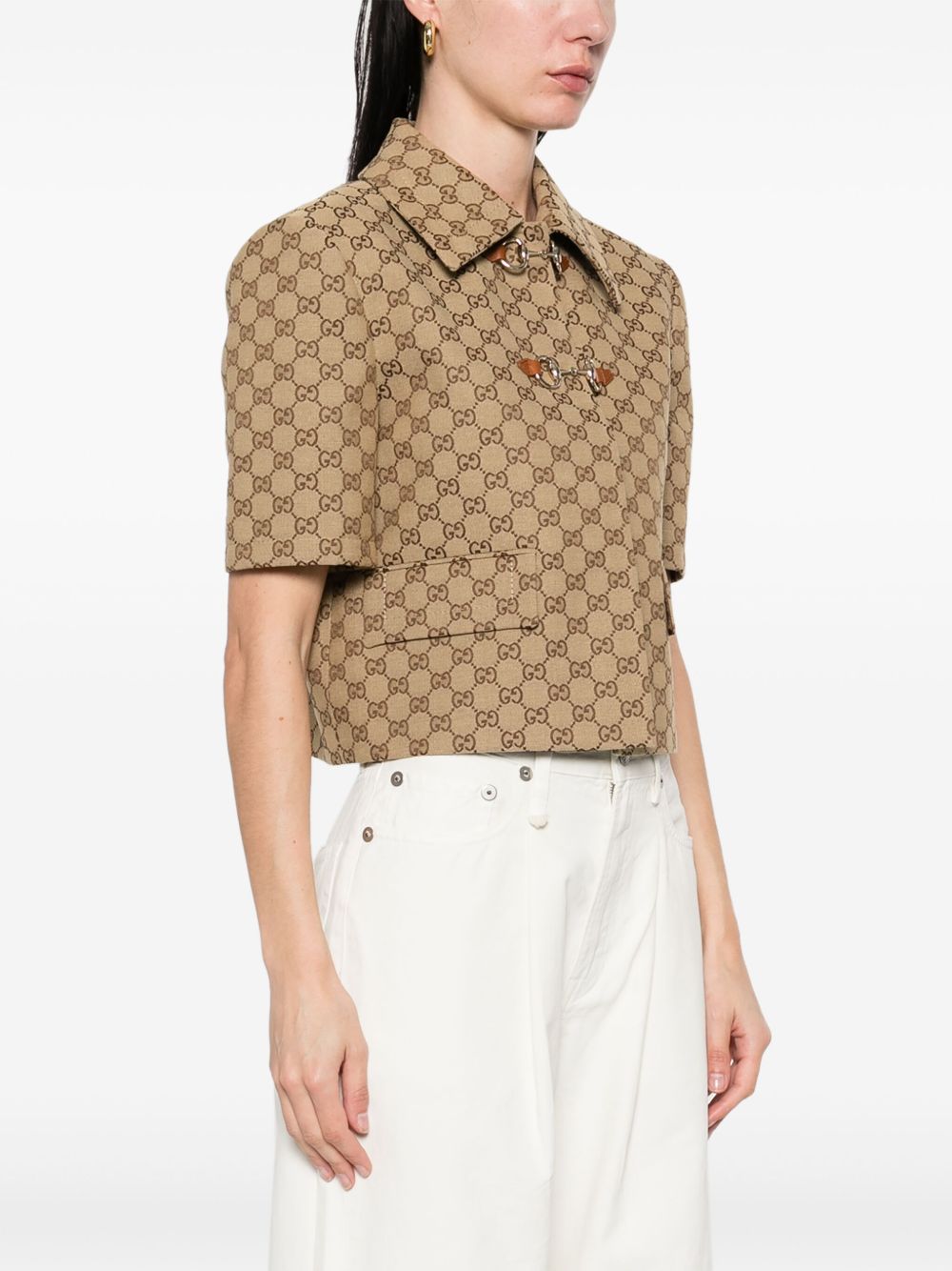 Gg supreme cropped jacket