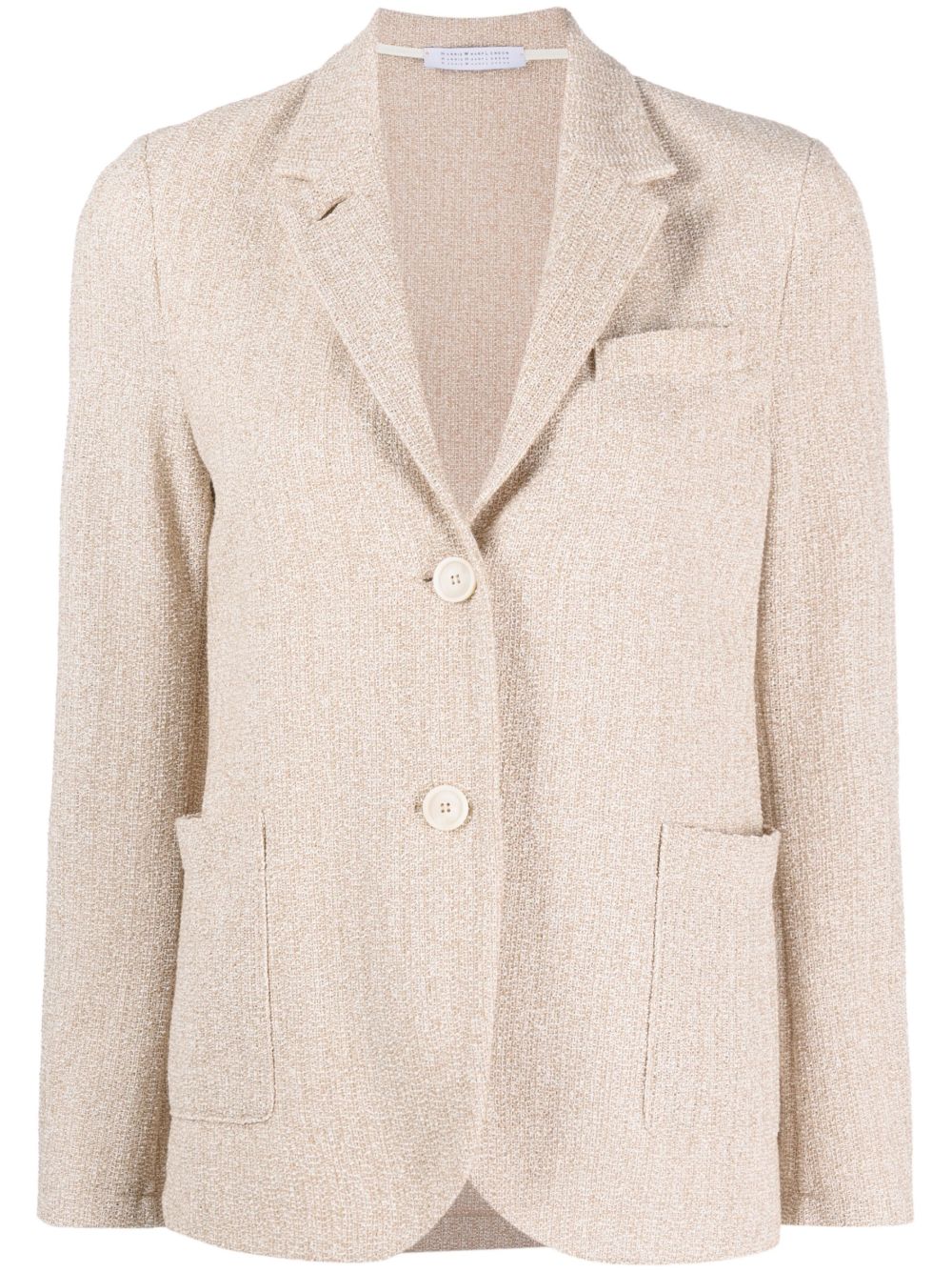 Cotton blend single-breasted jacket