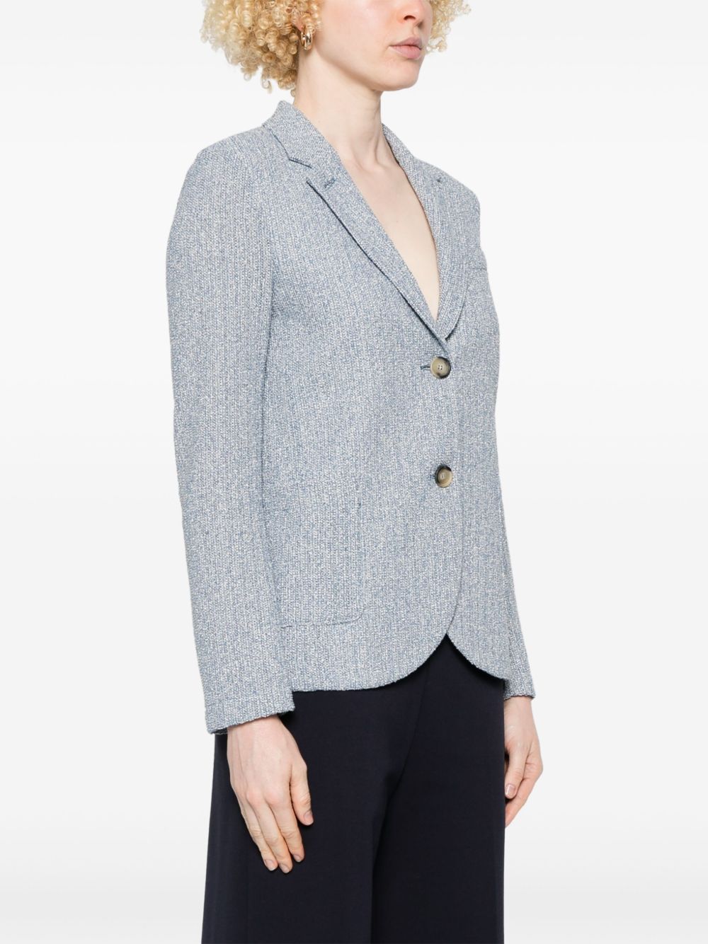 Cotton blend single-breasted jacket