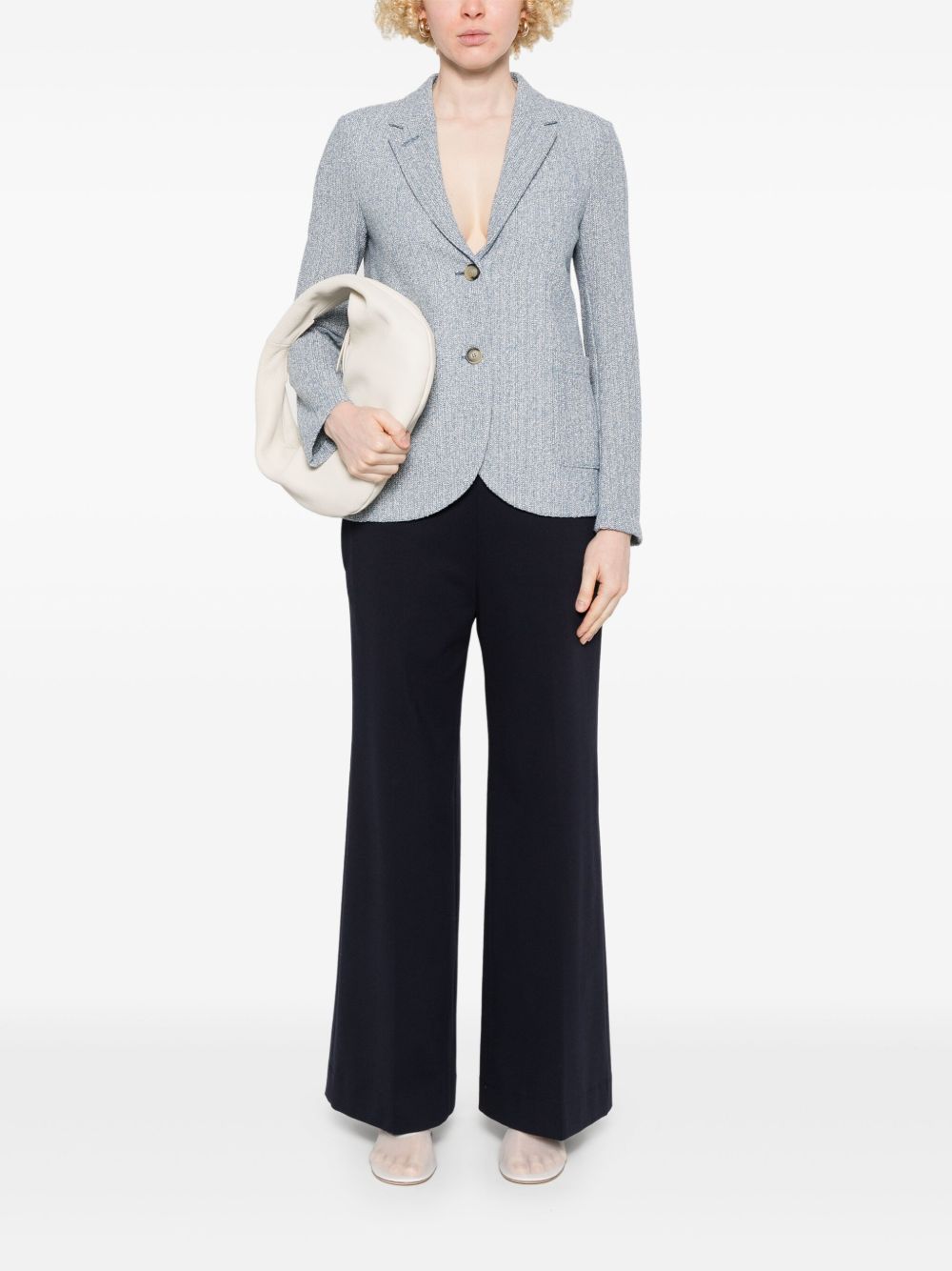 Cotton blend single-breasted jacket