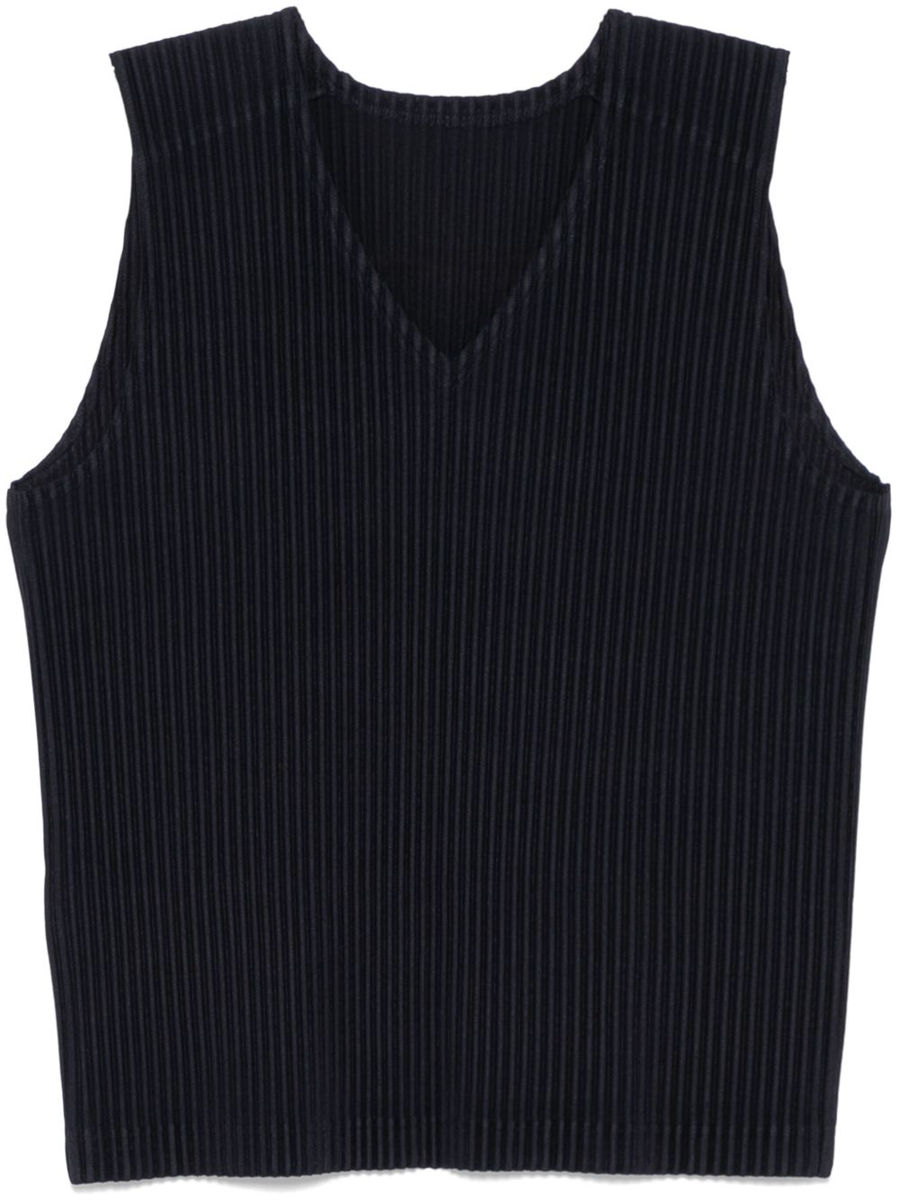 Pleated v-necked vest