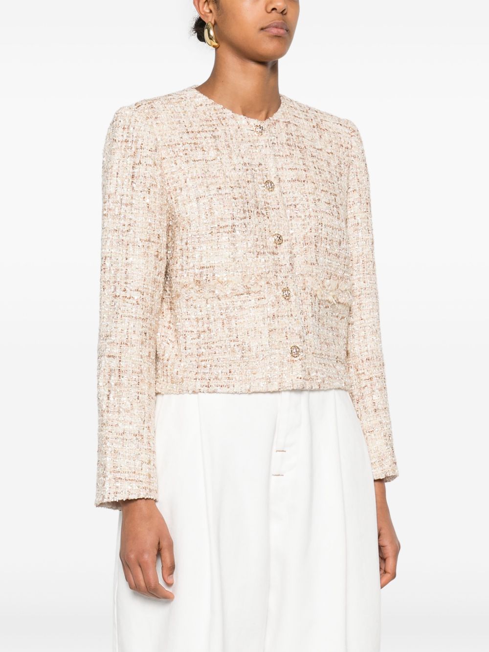 Wool blend short jacket