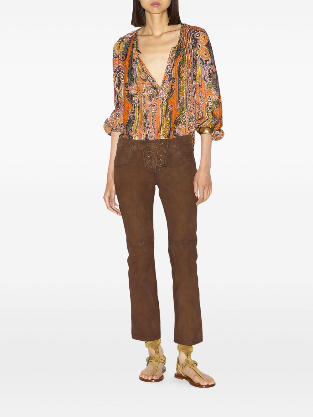 Vanel suede leather trousers