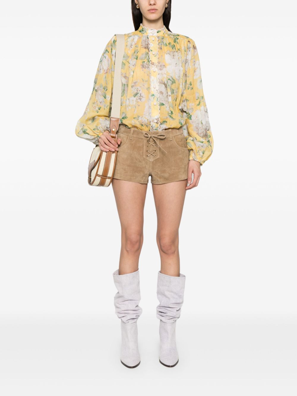 Delma leather shorts