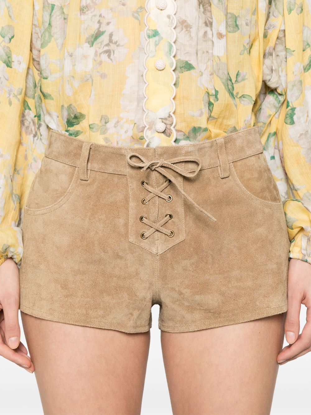 Delma leather shorts