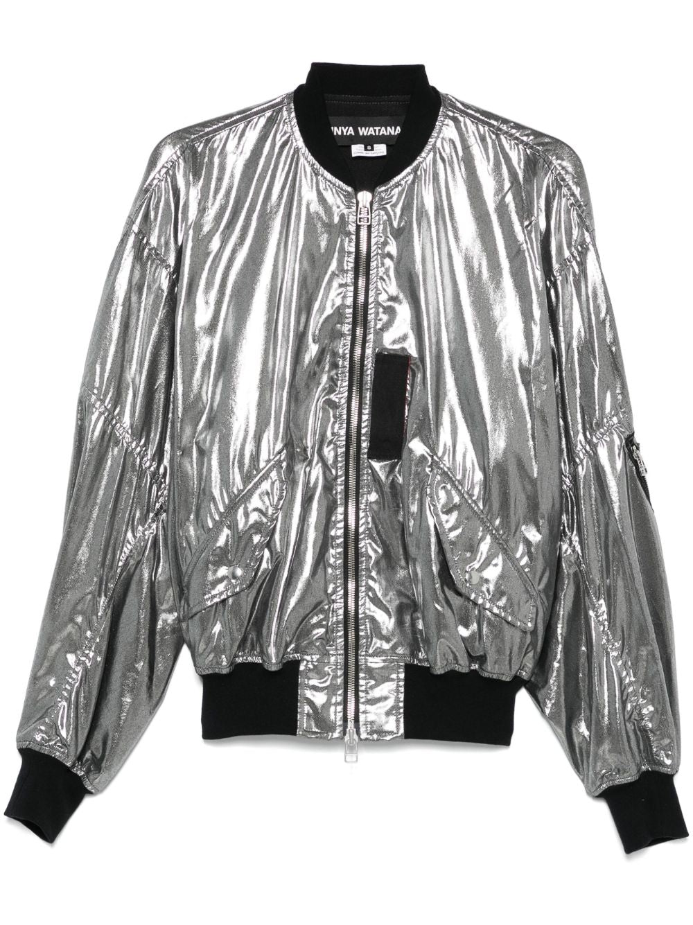 Metallic effect bomber jacket