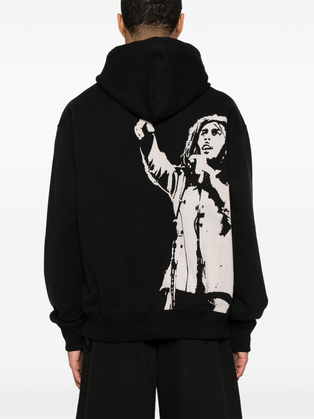 Printed cotton hoodie