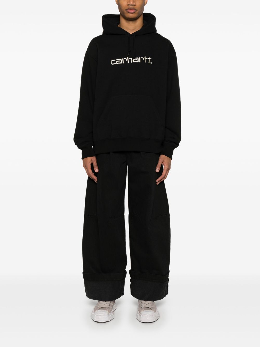 Printed cotton hoodie