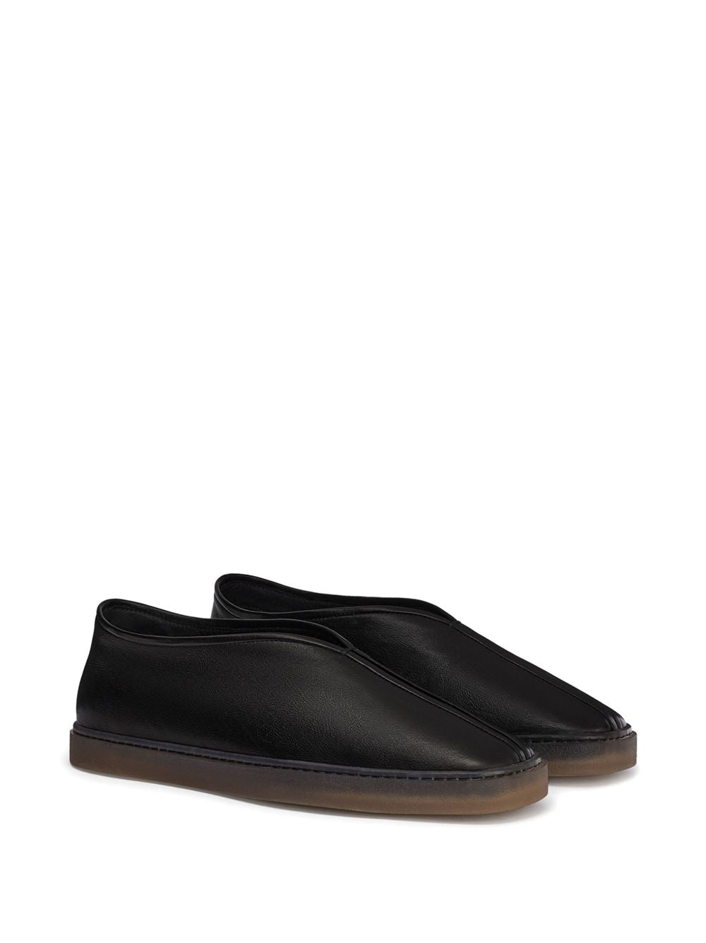 Piped leather sneakers