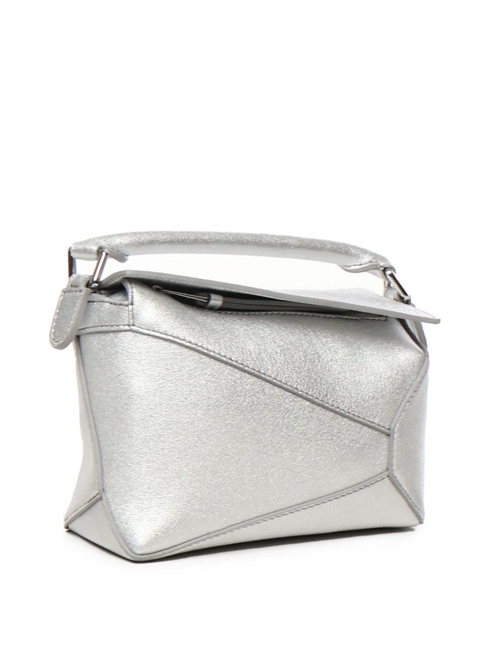 Puzzle edge mini leather handbag