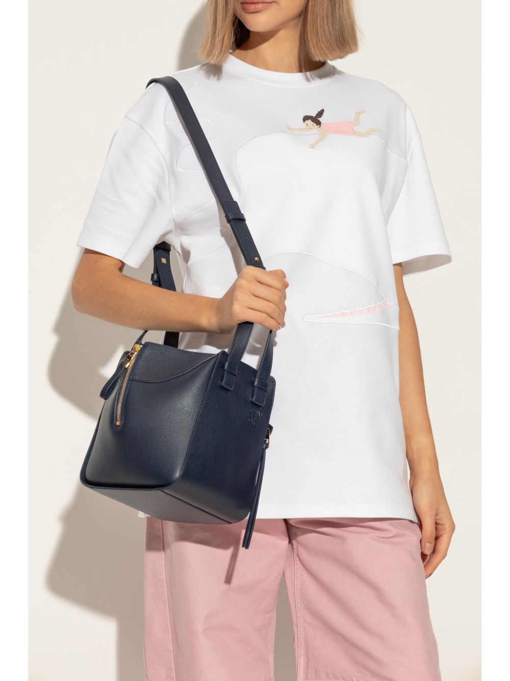 Hammock compact leather handbag