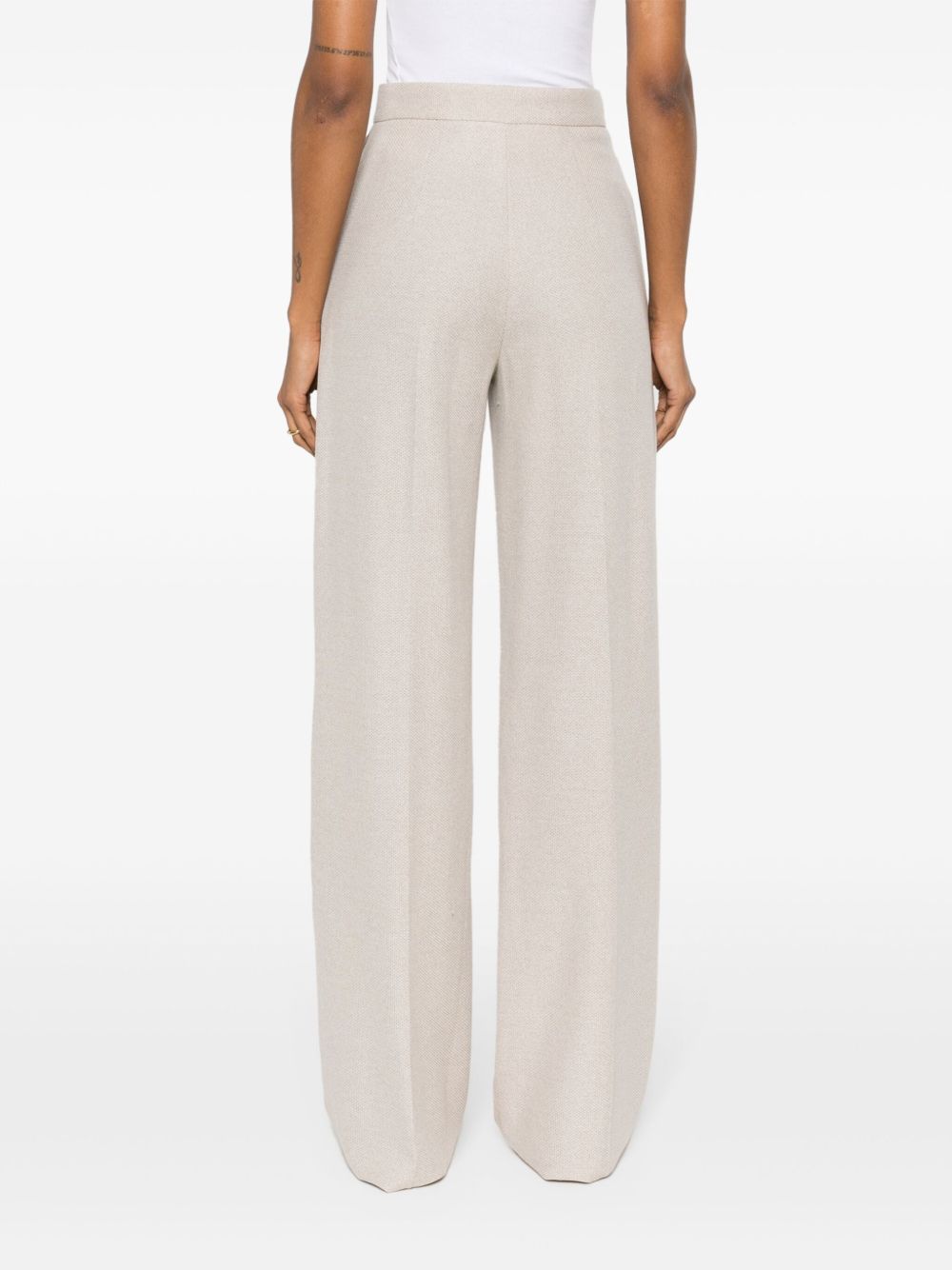 Linen blend wide-leg trousers